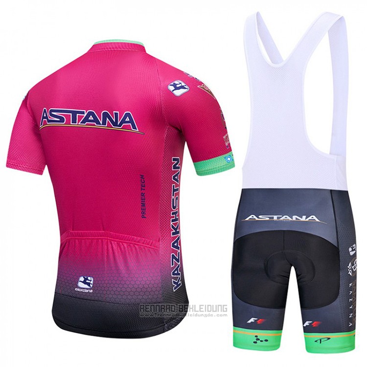 2018 Fahrradbekleidung Astana Rosa Trikot Kurzarm und Tragerhose - zum Schließen ins Bild klicken